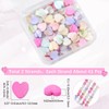 SUNNYCLUE 1 Box about 80Pcs Shell Heart Beads Flat Shell