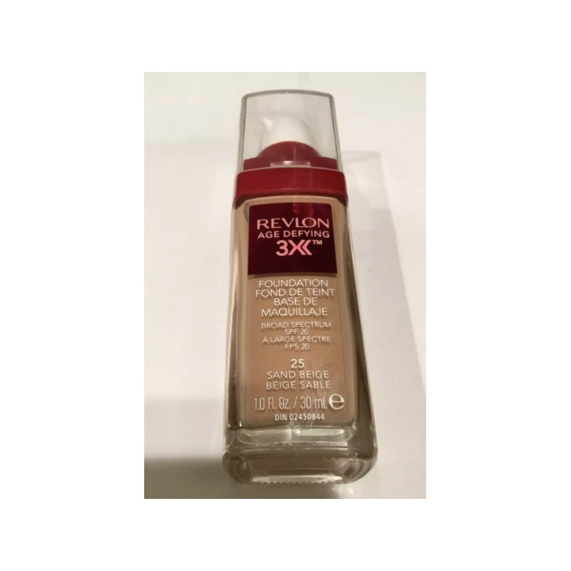 Revlon Liquid Foundation, Age Defying Makeup, 025 SAND BEIGE, 1
