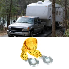 Sunicon Tow Rope, 4 m 3 Ton Tow Strap, Double Thickened Pull Rope with 2 Safety Eagle Hooks, Car Emergency Supply, Thickened and Widened Tow Rope