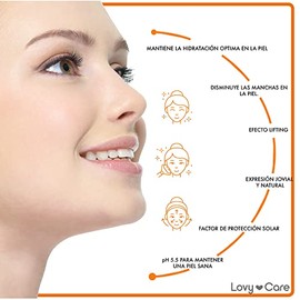 Lovy Care Pack Serum Vitamina C+ Ceramidas + Cafeina + Crema facial Vitamina C+ Acido Hialuronico pH 5.5 Piel Radiante Antifatiga FPS 15 Piel desestre