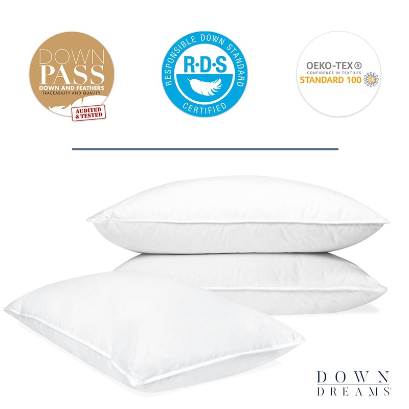 Down Dreams Manchester Mills Classic Pillows - King/Medium Support 2-Pack