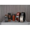 PlusZis 28 - 68 inch men's leather belt with ratchet,