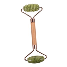 BIUDECO Jade Facial Roller for Anti-aging and Skin Firming Natural Jade Massage Tool for Face Eyes and Neck Portable Gua Sha Massager for Enhanced Skin Health and Elasticity