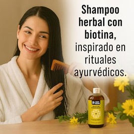 Shampoo Herbal - Sin Sal - Crecimiento - Limpieza Profunda - Biotina - Aloe Vera - Aceite De Romero - Vitamina E - 480ml - Biotin Essence - Beauty Freedom - Unisex - Para todo tipo de cabello
