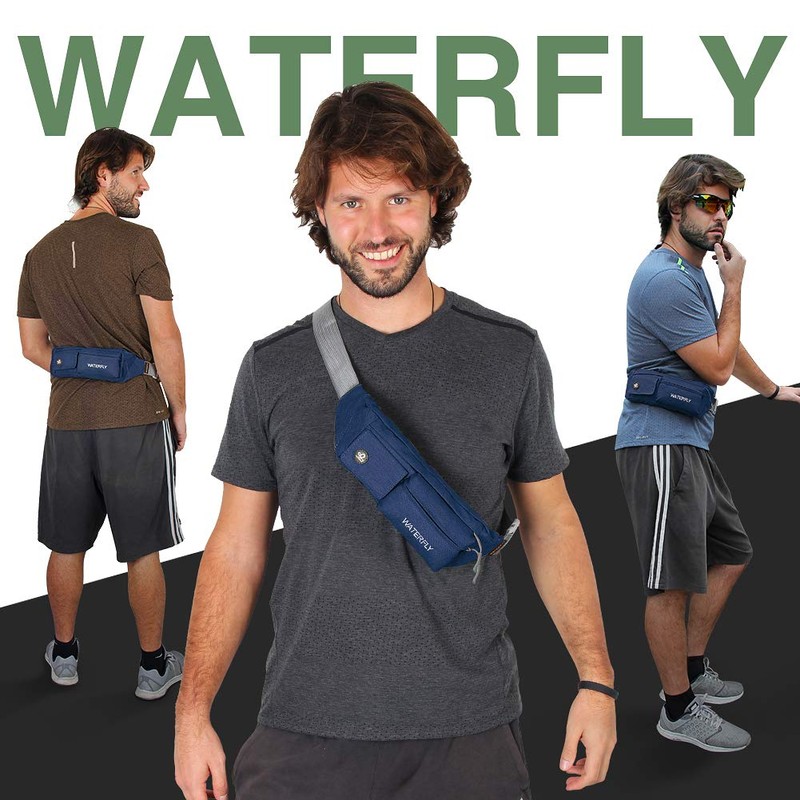 WATERFLY Flat Water Resistant Waist Bag and Belt Bag for