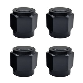 YSIL 4PCS 10AN Female Flare Plug Block Off Cap Swivel Fitting Adapter Aluminum Black