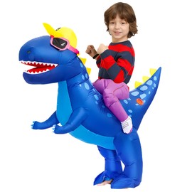 Kids Inflatable Dinosaur Costume Funny Inflatable Costume, Fancy Cosplay, Dinosaur Inflatable Costume for Carnival, Birthday, Holiday, Party, Gift, Blue