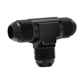 TRUCKMETER T Union 8AN Male Tee Flare Fitting Adapter, Black Hard Aluminum Anodized Connector, Automotive Accessories Suitable for Vehicle Fuel Oil Line Modification
