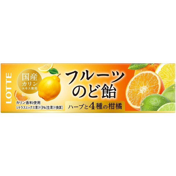 Lotte Fruit Throat Candy, 11 Tablets x 10 Packs