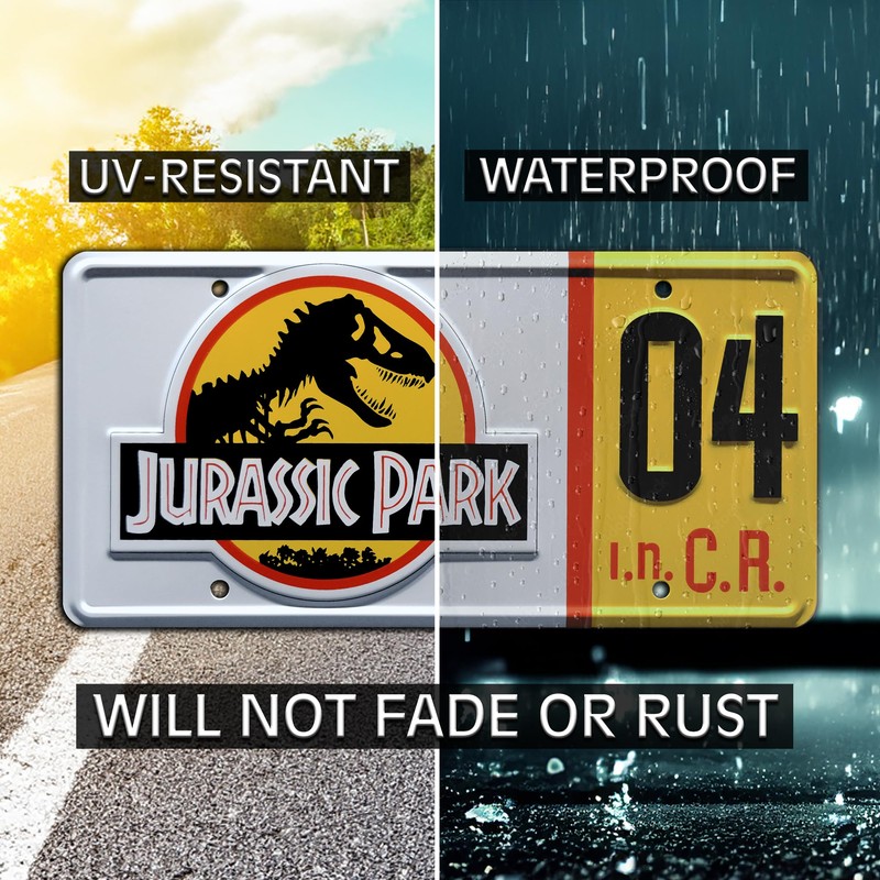 Jurassic Trilogy | Explorer #04 | Metal Stamped License Plate