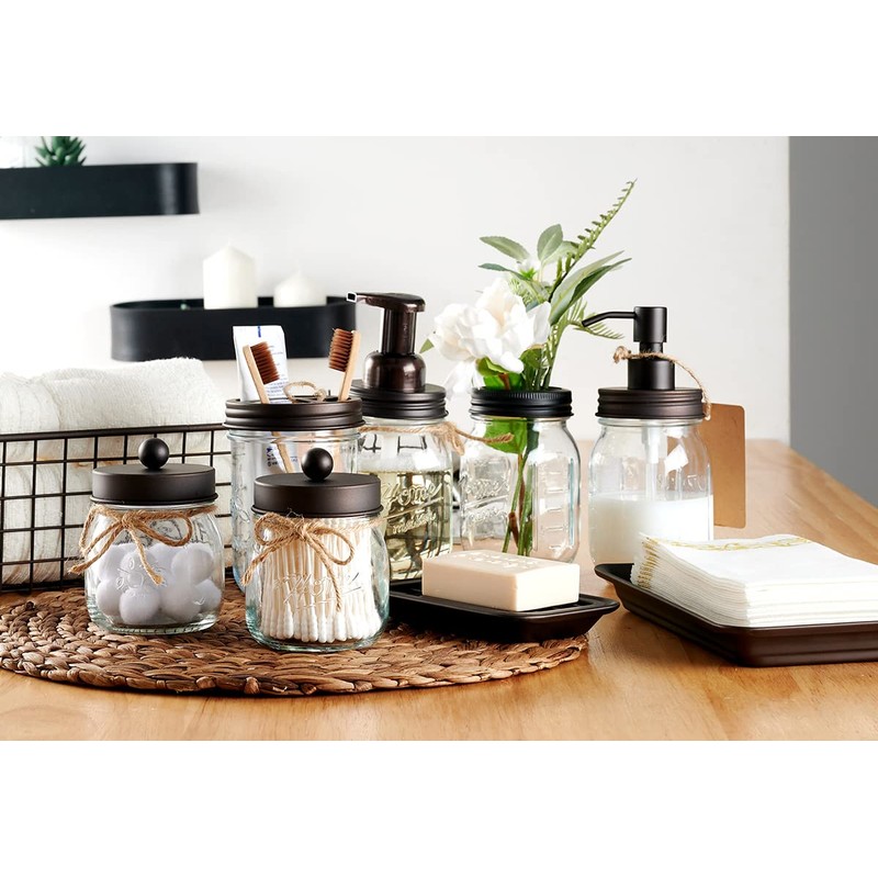 SheeChung Mason Jar Toothbrush Holders, Bathroom Accessories, Bathroom Essentials, Bathroom
