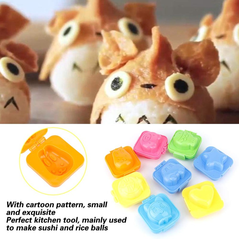 8Pcs Rice Ball Maker Shake Molds Sushi Rice Decorating Mold