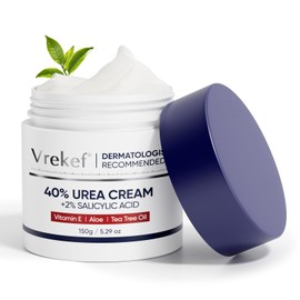 VREKEF Urea Cream 40 Percent for Feet Maximum Strength, Urea Cream 40% Plus Salicylic Acid 2%, Foot & Hand Cream for Dry Cracked