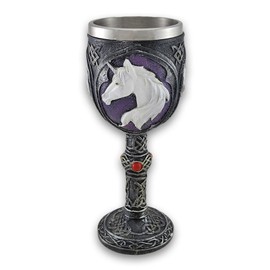 Things2Die4 Everspring Import White Unicorn Head Mug Chalice Goblet 7.5 Inch