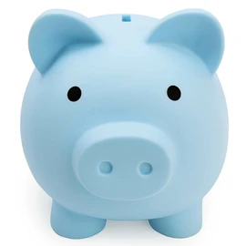 Cute Plastic Pig Money Bank Unbreakable Piggy Bank Toy for Boys Girls Kids Toddler Adults Birthdays Home Decoration (Blue)