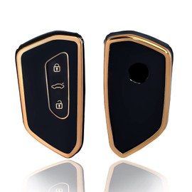OFFCURVE Car Key Case Key Cover Key Case Car Key Protective Cover TPU Key Shell 3 Buttons for VW Volkswagen Golf 8 Seat Leon Tarraco Ateca Skoda Octavia Cupra Formentor Born