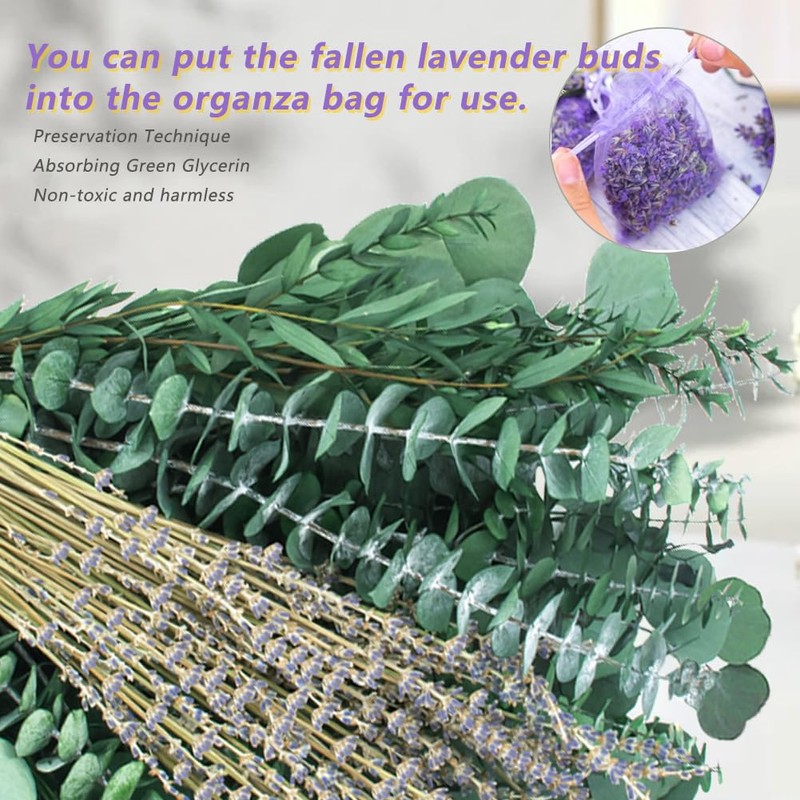 DTXMOH Shower Plant, 67 Stems Dried Eucalyptus and Lavender Bundle
