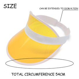 AYNKH Neon Sun Visor Hats Party Accessories Unisex Retro 80s Pub Golf Visor Fancy Dress for Women Men Beach Sports Carnival Bar Party, yellow, Unit size