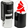 MaxMark Round Self Inking Holiday Stamp - Red Ink -