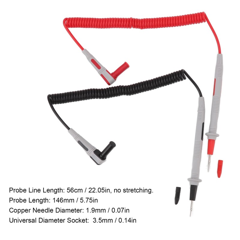 Multimeter Test Extended Spring 56cm Fine Brass Tip Wire Piercing
