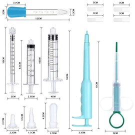 Cat Pill Shooter, Pet Pill Dispenser, Pet Syringe & Dropper wirh Replacement Nipples, Suitable for Kittens, Puppies and Wild Animals