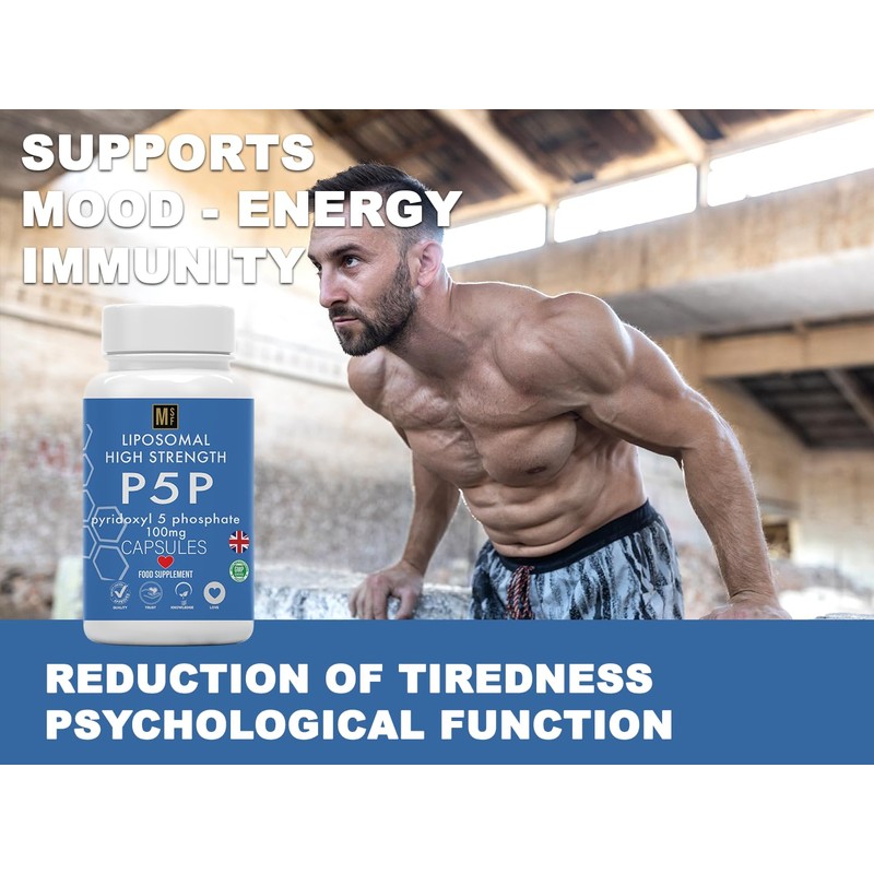 MetaSuperfoods P5P Vitamin B6 (Pyridoxal 5 Phosphate) 100 mg per