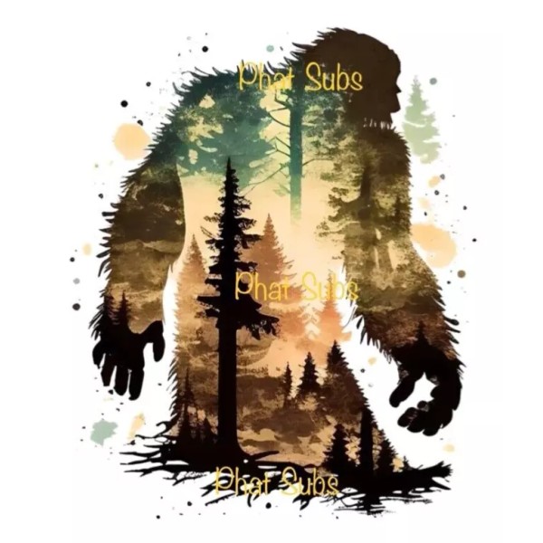 Unbranded Sublimation Print Big Foot Forest Ready To Press Heat