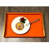 Orange Serving Tray, Coffee Table Decorative Tray Orange PU Leather