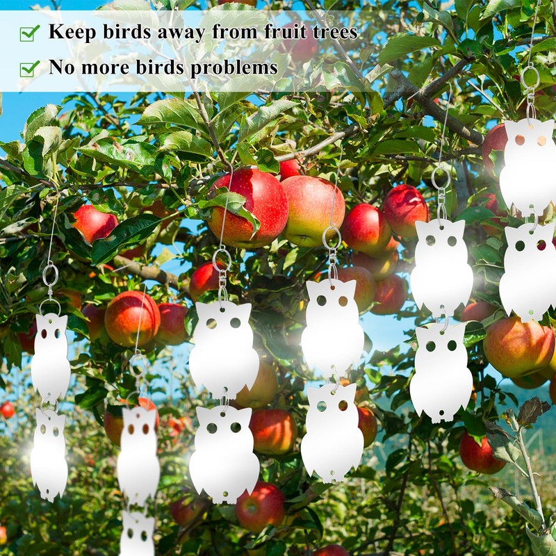 HADEEONG Bird Reflectors to Keep Birds Away, 8-Pack Reflective Owl