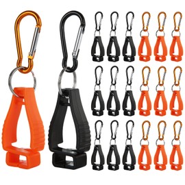 FVIEXE 20PCS Glove Clips for Work, Glove Holder Clip Work Safety Clip for Construction Guard Labor, Glove Grabber Glove Keeper Belt Glasses Helmets Hanger Clamp Catcher (10PCS Black, 10PCS Orange)
