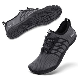 Racqua - Zapatos de natación de secado rápido, transpirables, ligeros, para playa, piscina, descalzos, aguamarina para mujeres y hombres, Wz119-gris, 14 Women/13 Men