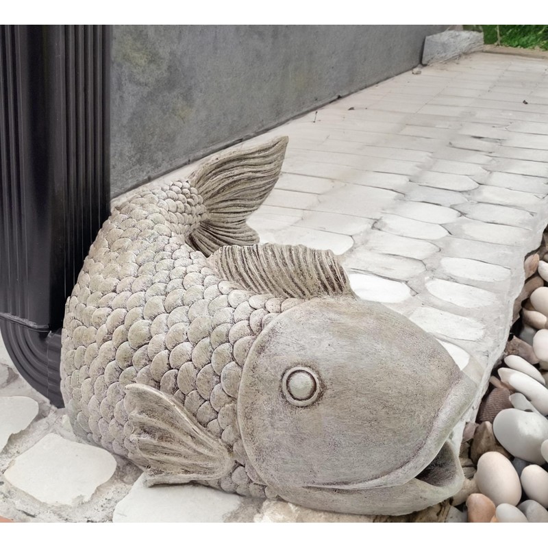 Euiroet Real Fish Sculpture Gutter Downspout Extender,Garden Statues Ornament,Decor Downspout