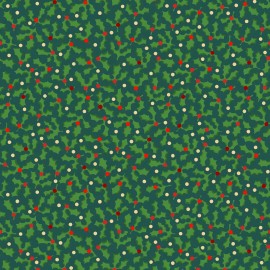 Hoffman California International Fabrics Joyful by Maywood Holly Christmas/Holi
