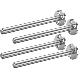 Stainless Steel Hidden Floating Shelf Bracket Heavy Duty Blind Shelf Support Invisible Mounting Hardware for Wall Mantels Shelves, Solid Metal Rod, Approx. 1/2 inch in Diameter, 6 inch, 4 Pack