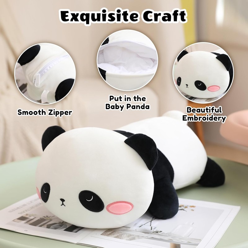 Panda Mommy Plush with 4 Babies – 5-in-1 Stuffed Animal