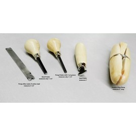 JTS Jewelry Making Setting Tool Kit, 5 Pcs - Ring Clamp, Bezel Pusher, Bezel Roller, Prong Pusher, Prong Lifter