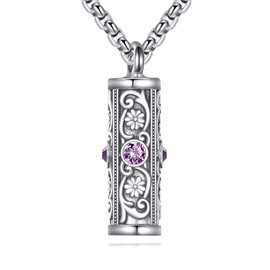 Urn Necklace for Ashes Sterling Silver for Women Men Cremation Jewelry Keepsake Loved One Memorial Jewelry