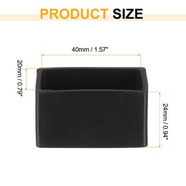 uxcell Rubber Furniture Leg Caps, 8Pcs 40x20mm Rectangle Chair Leg Tips Caps, Furniture Foot End Caps Covers Floor Protectors for Table, Chair, Machinery Equipment Feet (Black)