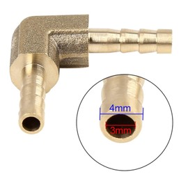 5pcs 4mm Brass Barb Elbow 90 Degree Male Thread Connector for Car Air Water Gas Oil