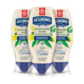 Hellmann's Vegan Dressing and Spread Vegan 3 Ct for a Rich, Creamy Plant-Based Alternative to Mayo Same Great Taste, Plant Based, Free From Eggs 11.5 oz