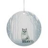 Northlight Arctic Fox Porcelain Disc Christmas Ornament - 4" -