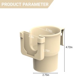 YYTQP Car Cup Holder Hook, Mobile Phone Drink Holder, 1 PC Auto Window Mount Bottle and Phone Cradle, Seat Back, Armrest Box Storage Device for Cellphone Keys Water Bottles Pen (Beige)