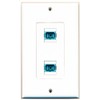 RiteAV 2 Port SC Fiber 10GB Simplex Wall Plate Oversized