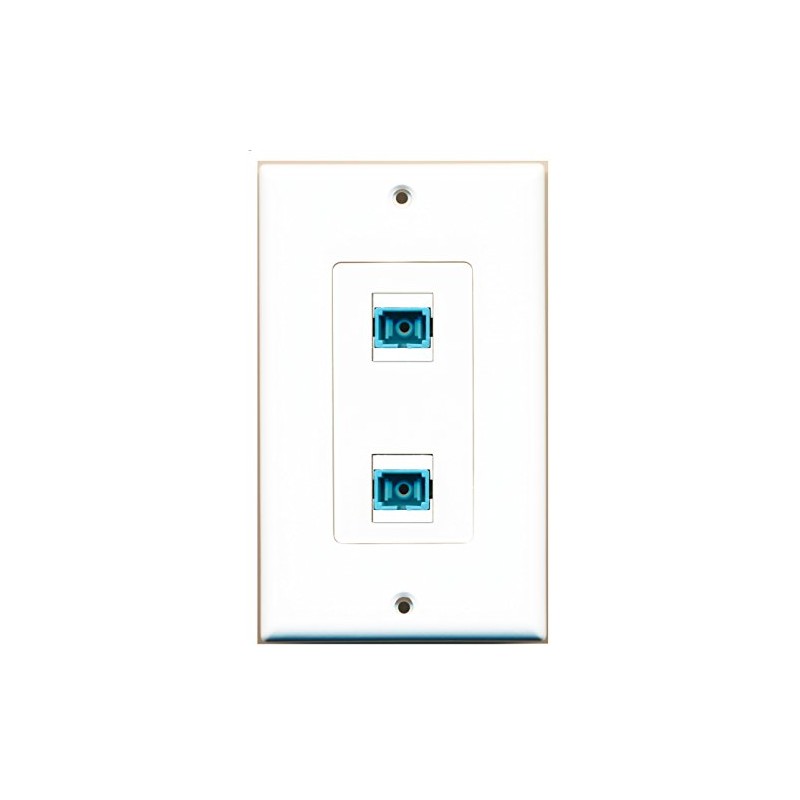 RiteAV 2 Port SC Fiber 10GB Simplex Wall Plate Oversized