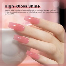 RARJSM Jelly Nude Gel Nail Polish Set 6 Transparent Neutral Skin Tone Colors Milky White Clear Pink Sheer Rose Red French Manicure LED UV Gelpolish Soak Off Curing Requires for Home Salon 7.5ml