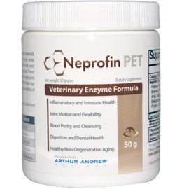 Arthur Andrew Medical, Neprofin PET, Veterinary Enzyme Formula, Household Pet Support for Pain-Free Living, Vegan, Non-GMO, 50g Tub