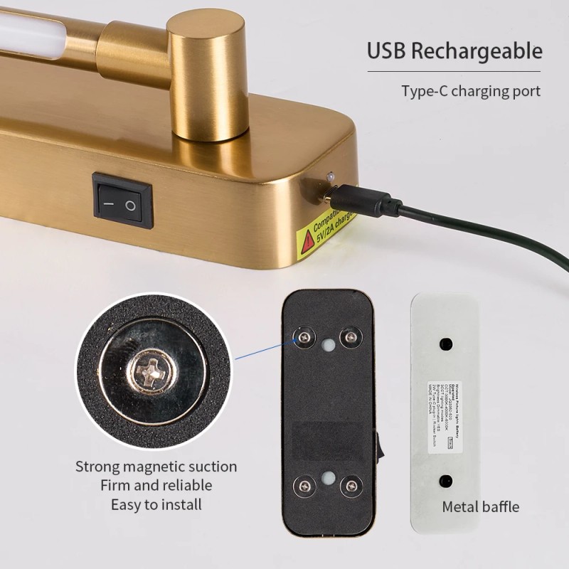 Battery Operated Wall Sconces with Remote Control,LED Rechargeable Picture Lights