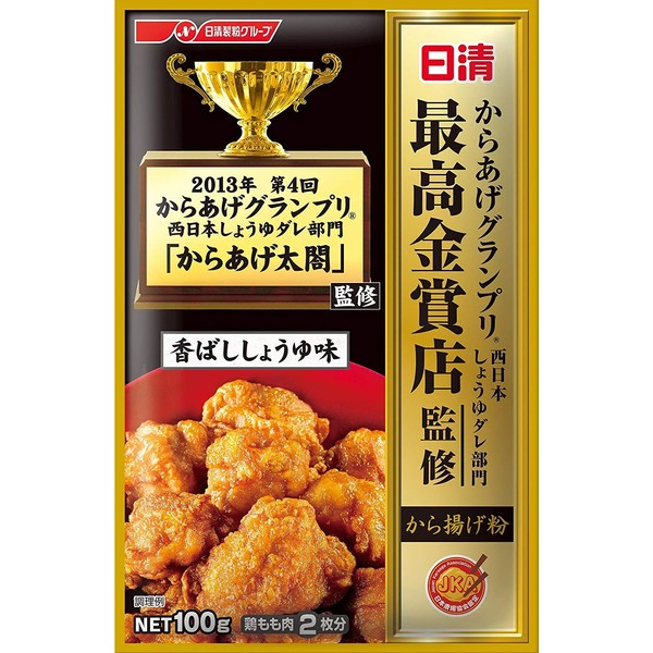 Nissin Karaage Grand Prix Best Gold Award Shop Supervised by Karaage Powder, Scented Soy Sauce Flavor, 3.5 oz (100 g) x 3 Packs
