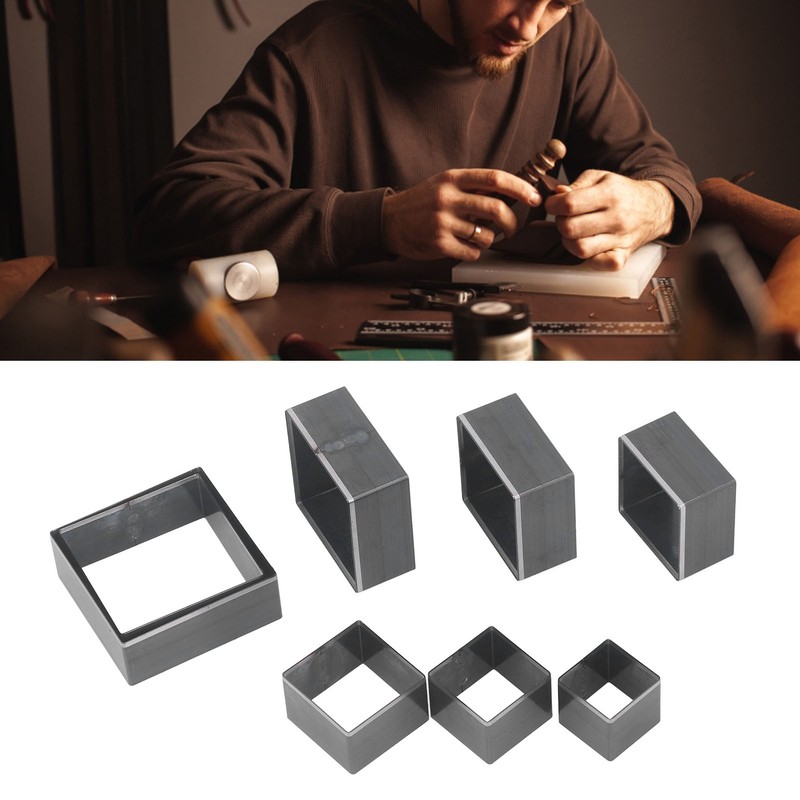 8Pcs Leather Cutting Mold Alloy Steel Square Shape Leather Punching