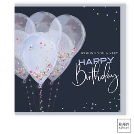 Ruby Ashley Birthday Cards for Men & Women. Happy Birthday Card for Him or Her with Balloons. Recyclable & Made in the UK Eco Friendly Birthday Card for Men and Women